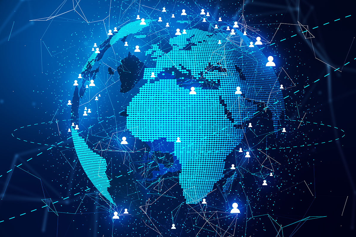 3d rendering of global network